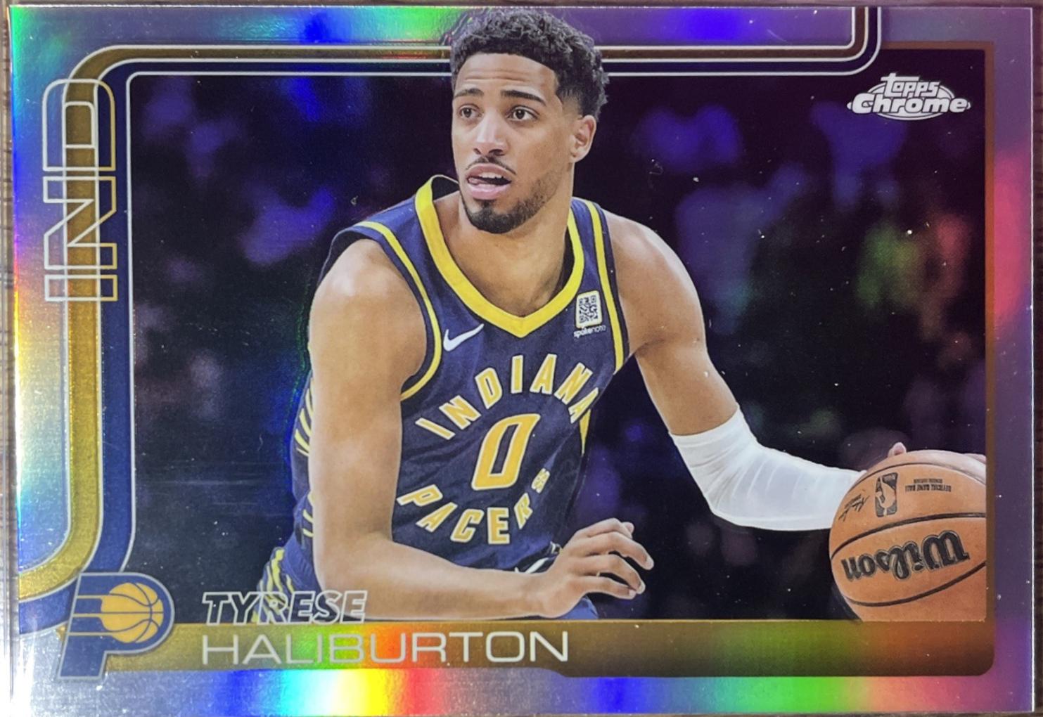 2025 Topps Chrome Tyrese Haliburton [Red White Blue Refractor] #3 card