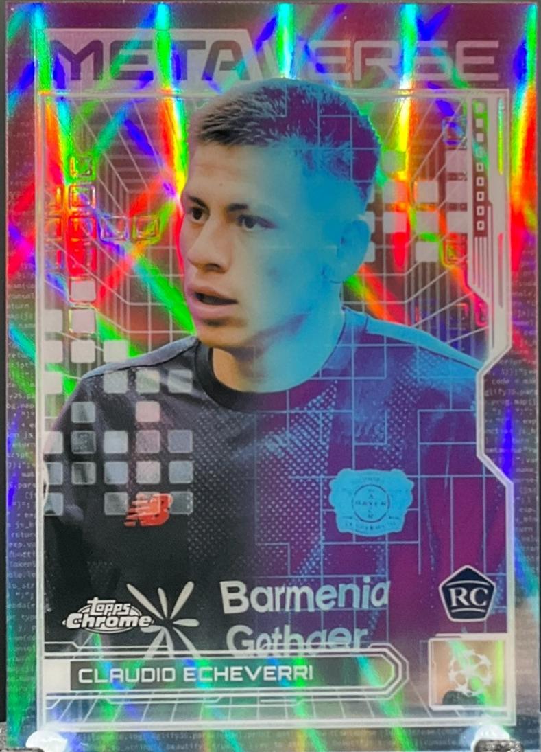 2025 Topps Chrome UEFA Metaverse Claudio Echeverri #MV-14 card