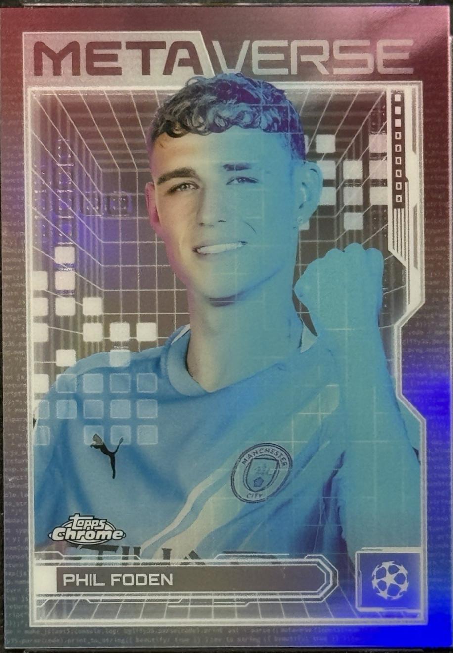2025 Topps Chrome UEFA Metaverse Phil Foden #MV-2 card