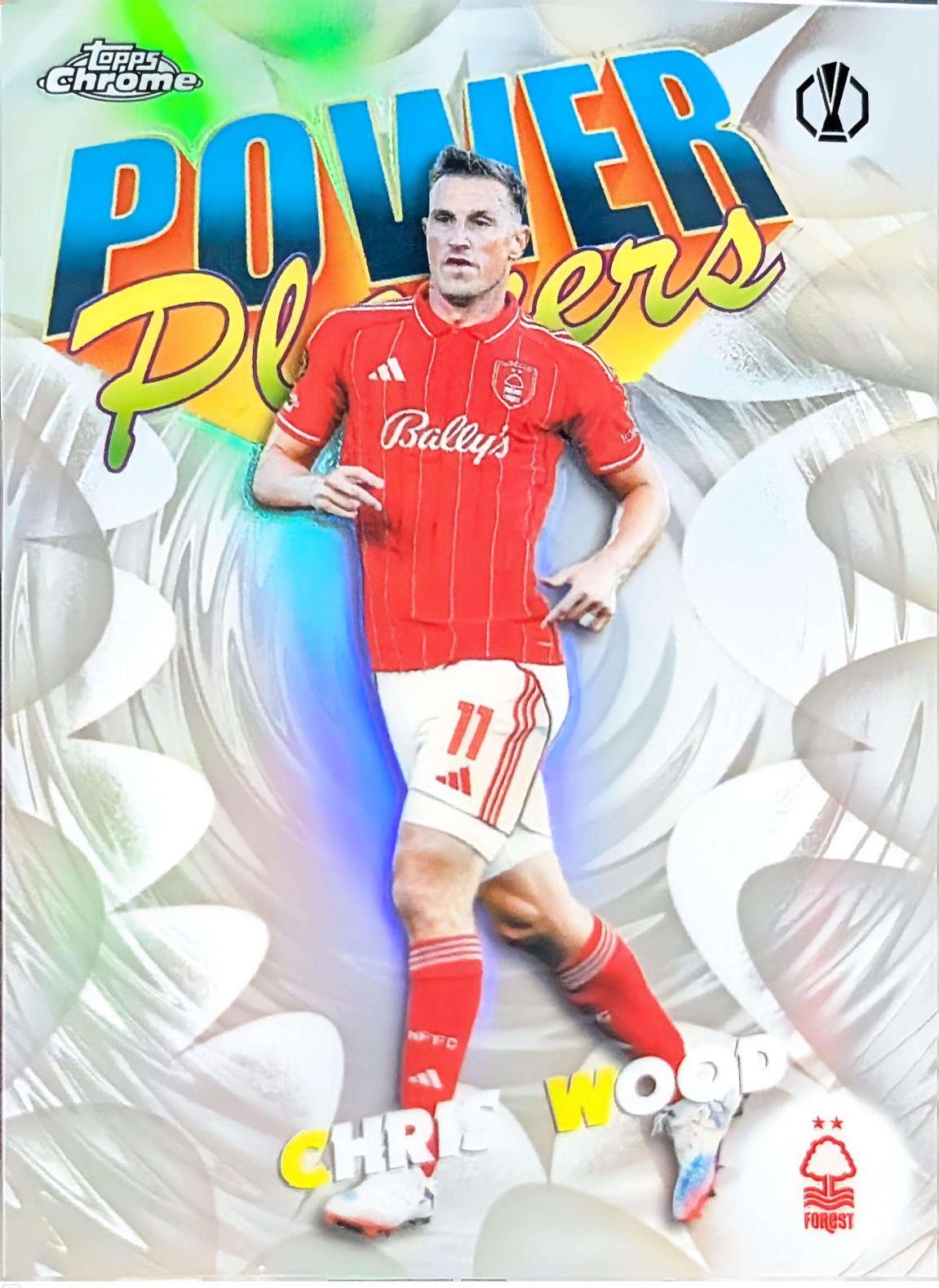 2025 Topps Chrome UEFA Power Players Chris Wood #PP-25 card