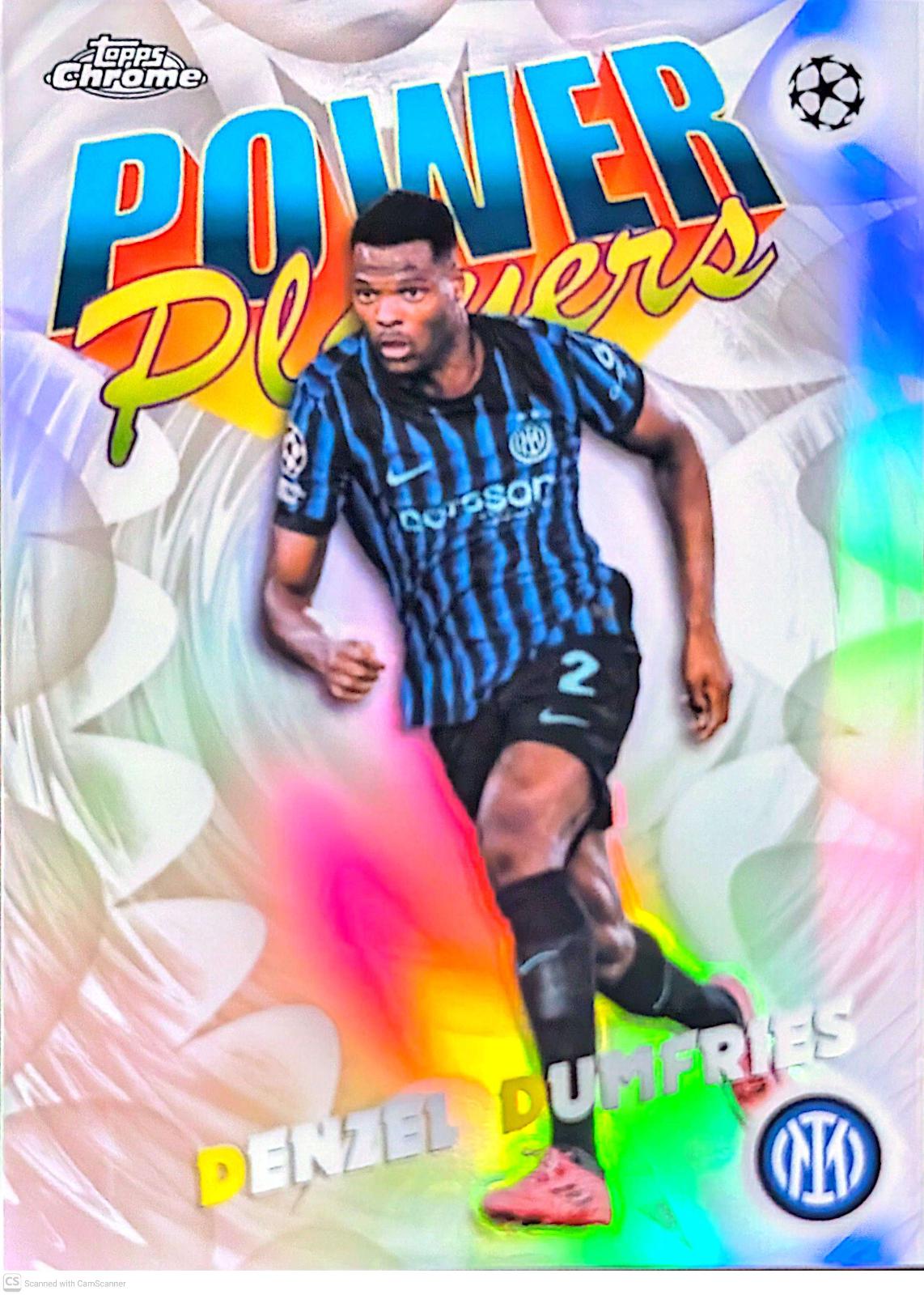 2025 Topps Chrome UEFA Power Players Denzel Dumfries #PP-24 card