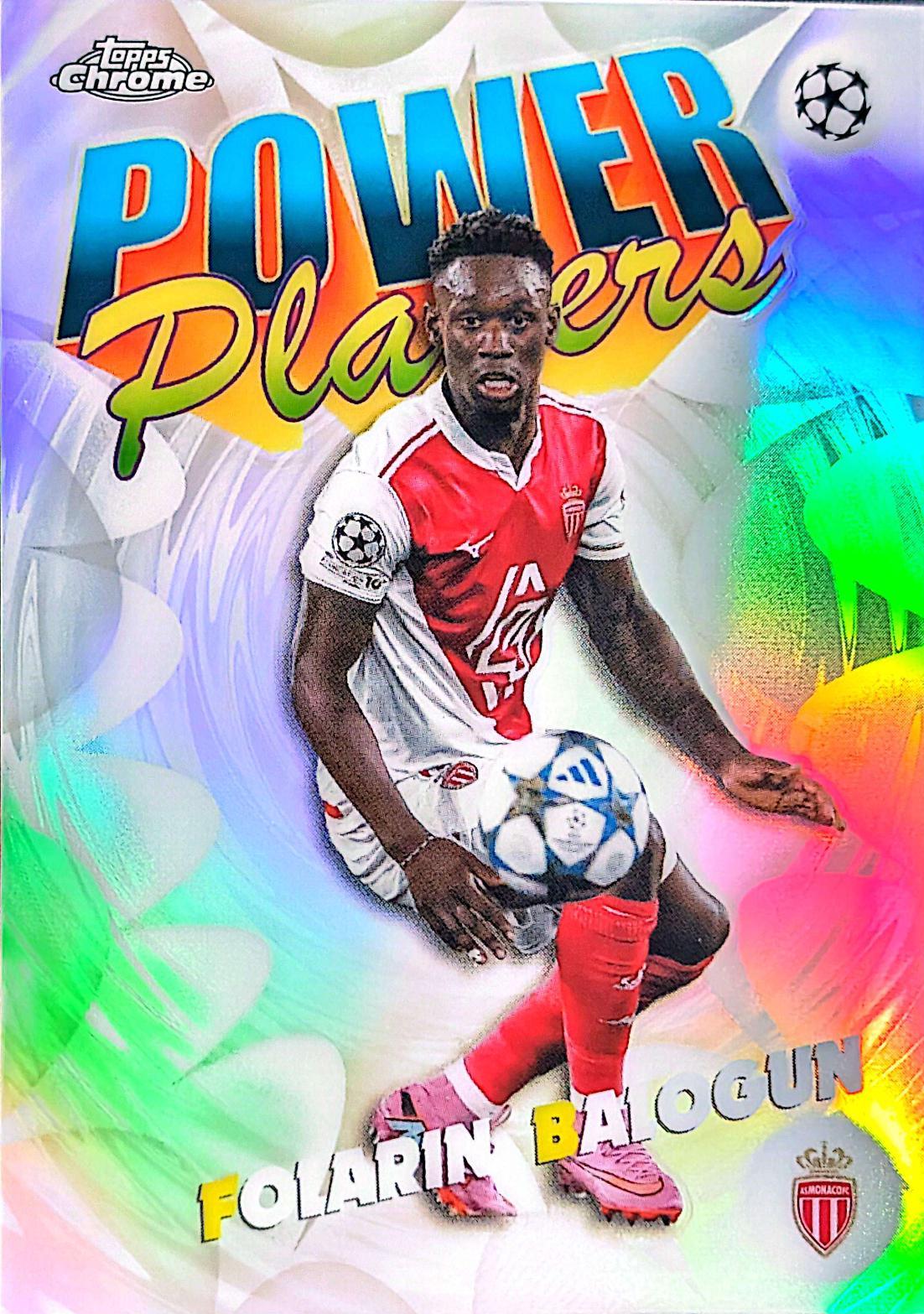 2025 Topps Chrome UEFA Power Players Folarin Balogun #PP-29 card