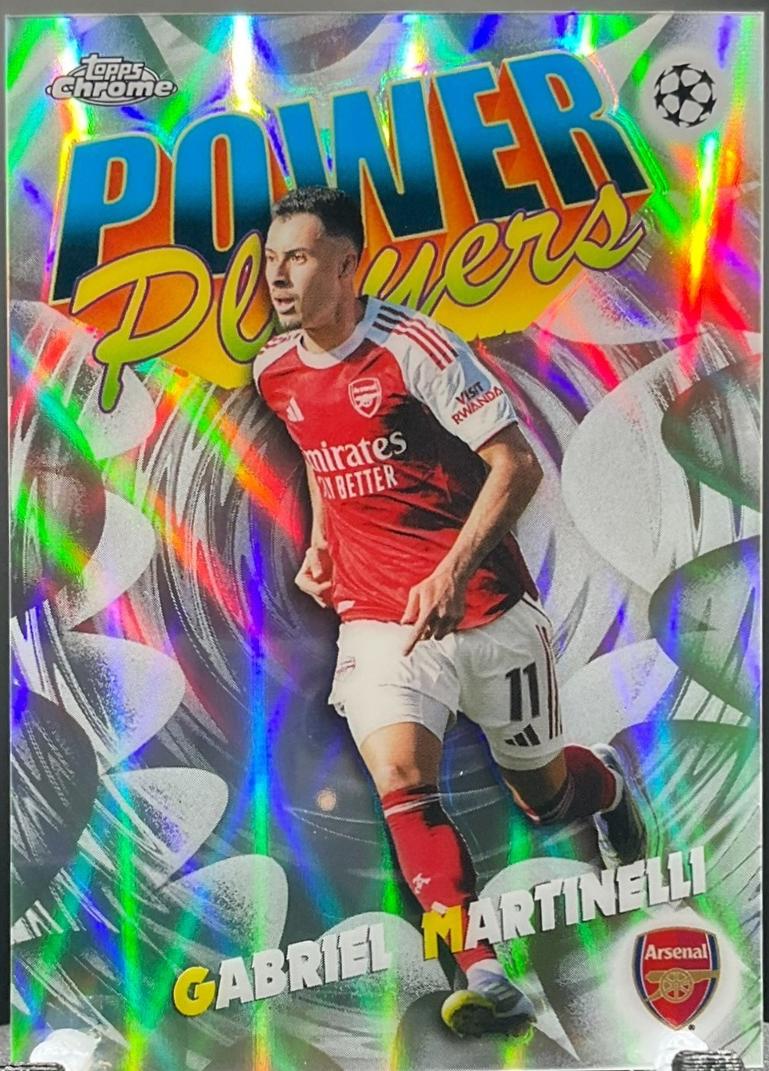 2025 Topps Chrome UEFA Power Players Gabriel Martinelli #PP-3 card