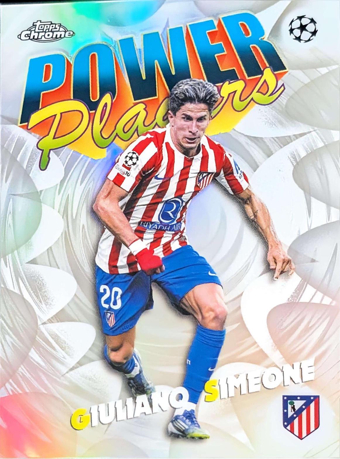 2025 Topps Chrome UEFA Power Players Giuliano Simeone #PP-16 card