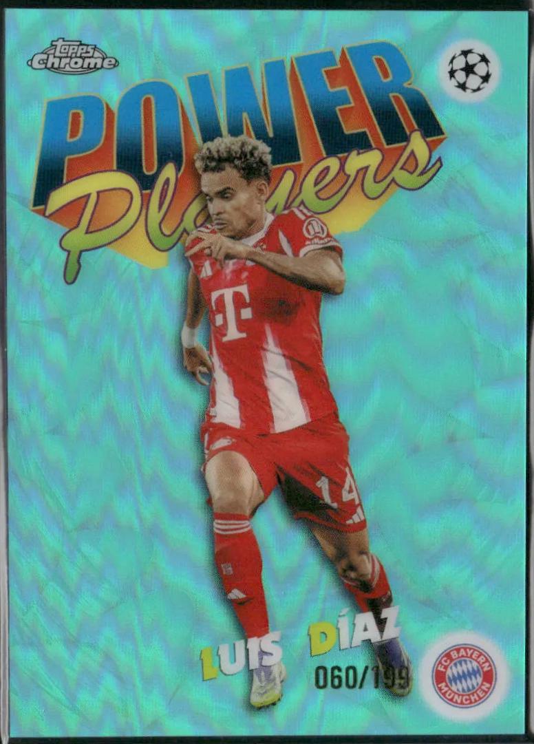 2025 Topps Chrome UEFA Power Players Luis Diaz [Aqua] #PP-20 card