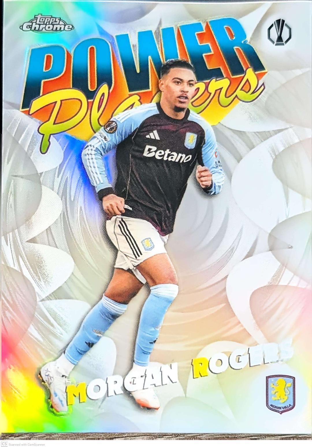 2025 Topps Chrome UEFA Power Players Morgan Rogers #PP-23 card