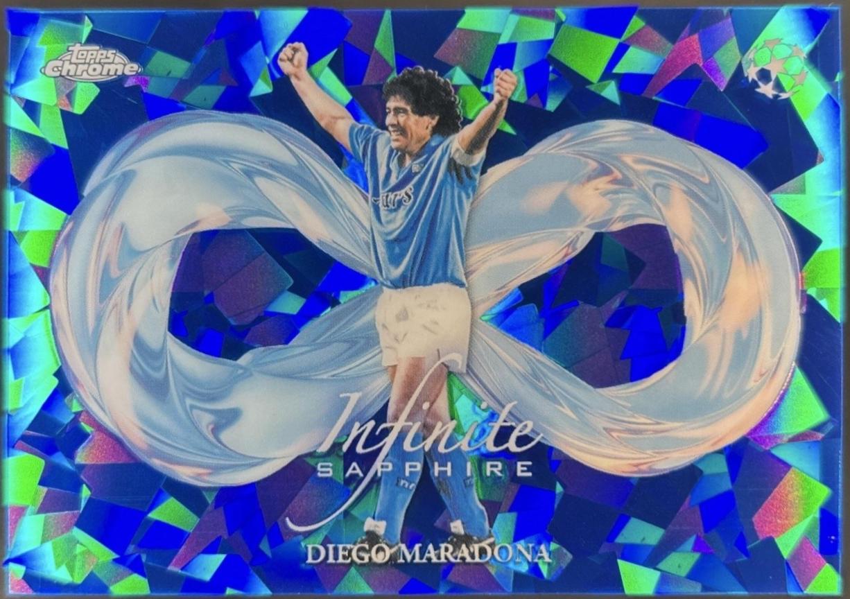 2025 Topps Chrome UEFA Sapphire Infinite Diego Maradona #IS-10 card