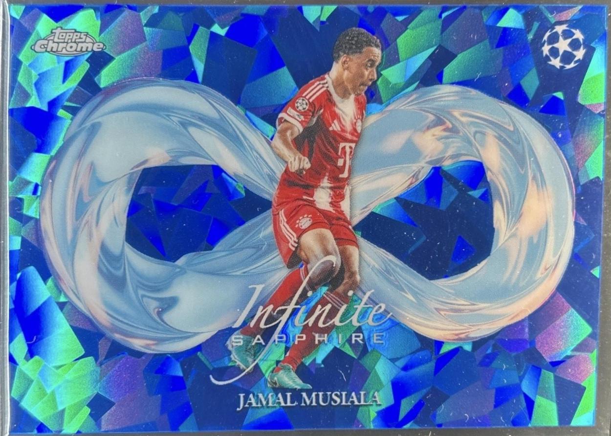 2025 Topps Chrome UEFA Sapphire Infinite Jamal Musiala #IS-4 card