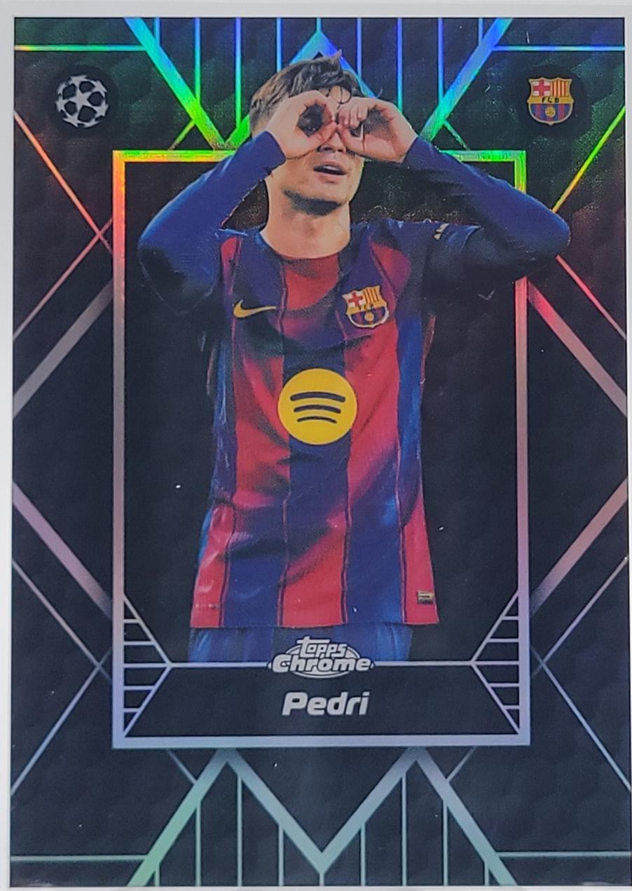 2025 Topps Chrome UEFA Shadow Etch Pedri #SE-6 card