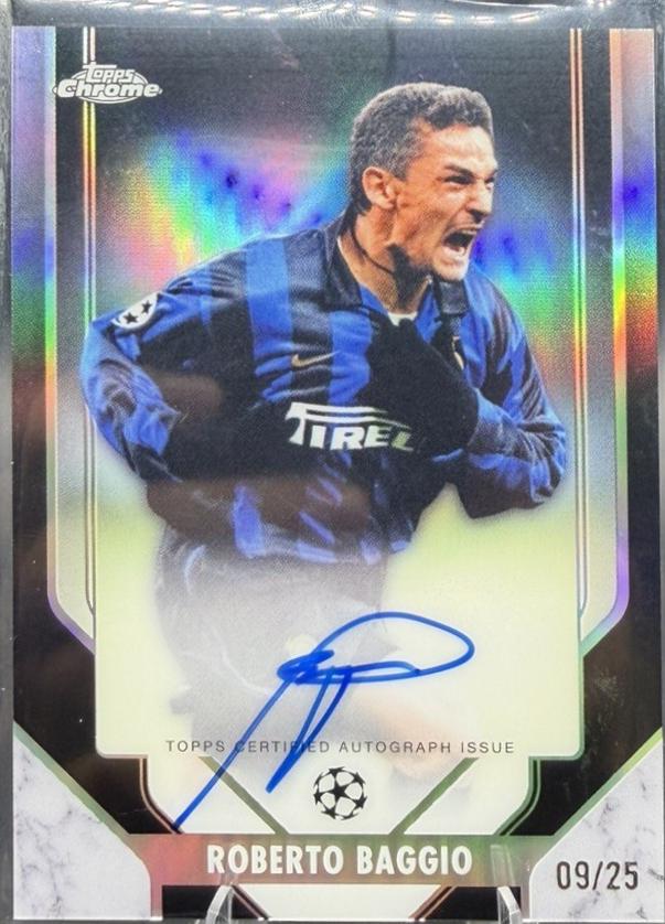 2025 Topps Chrome UEFA Superior Signatures Legend Roberto Baggio #SSL-RB card