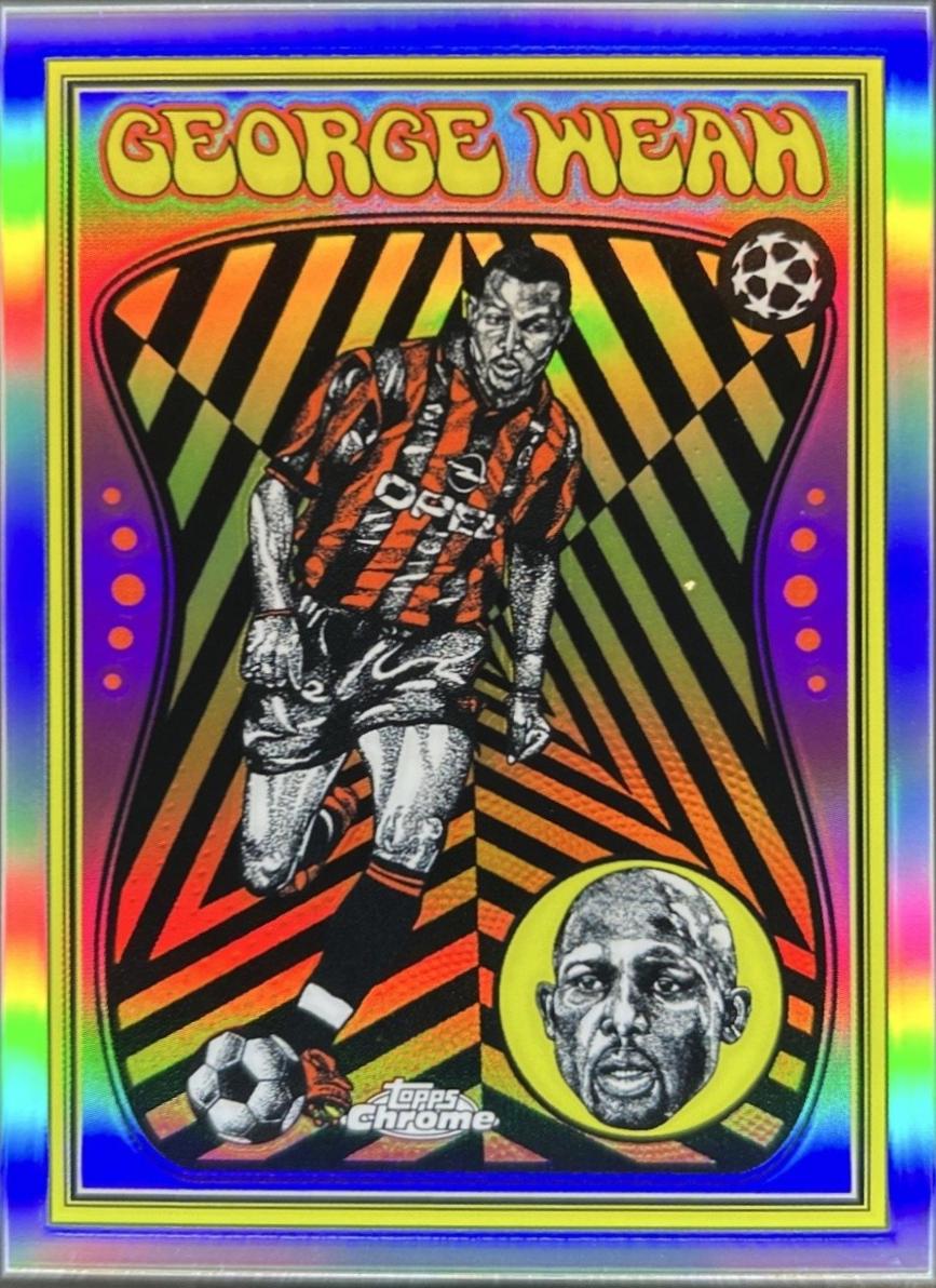 2025 Topps Chrome UEFA Ultra Violet George Weah #UV-16 card