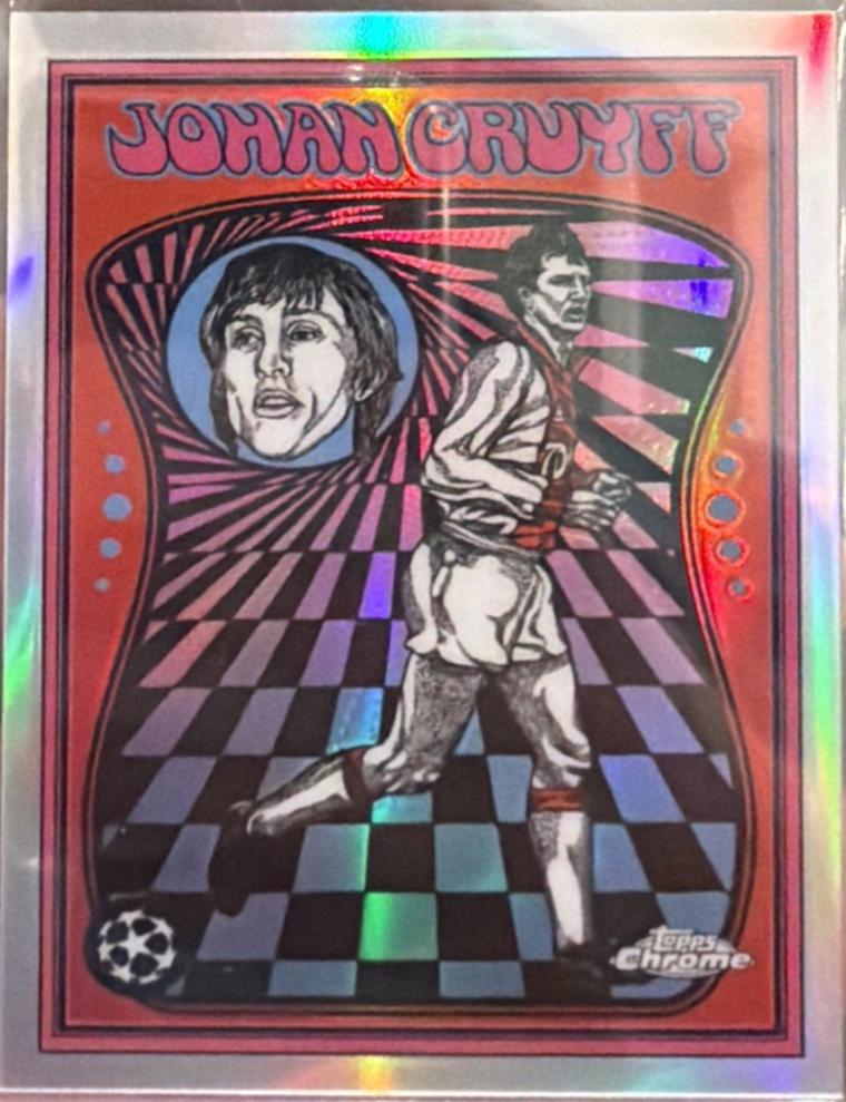 2025 Topps Chrome UEFA Ultra Violet Johan Cruyff #UV-19 card