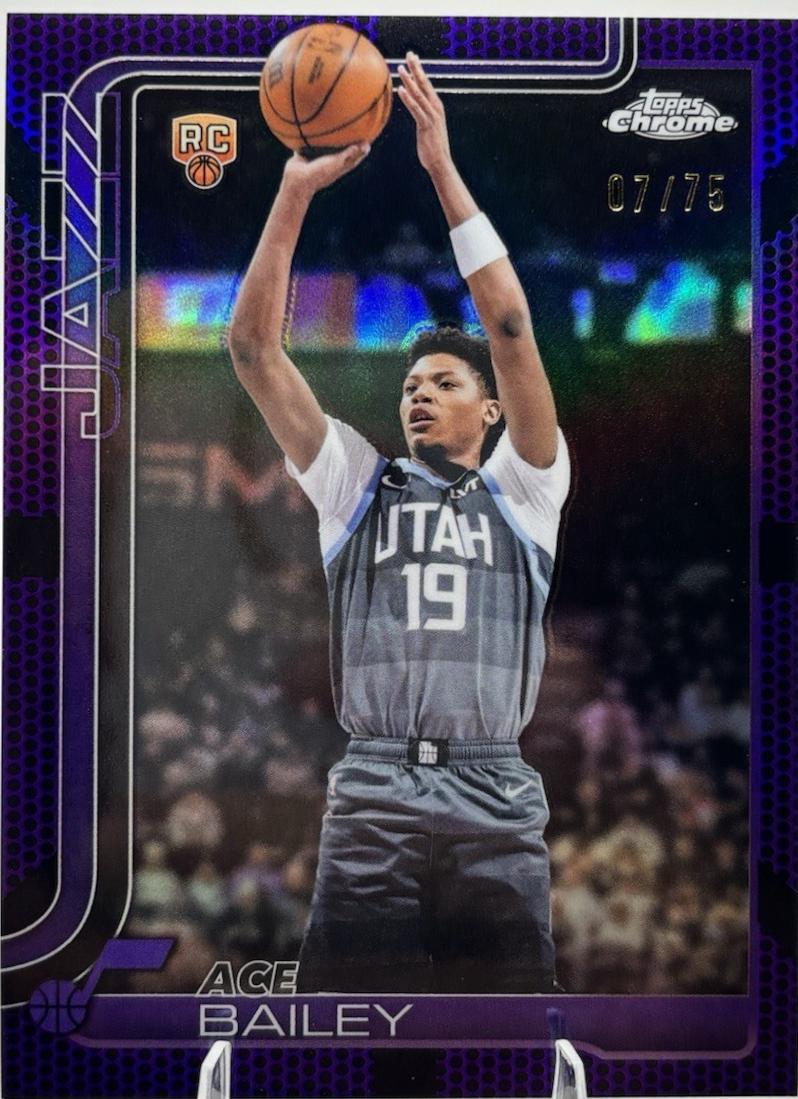 2025 Topps Chrome Update Ace Bailey [Basketball Purple] #155 card