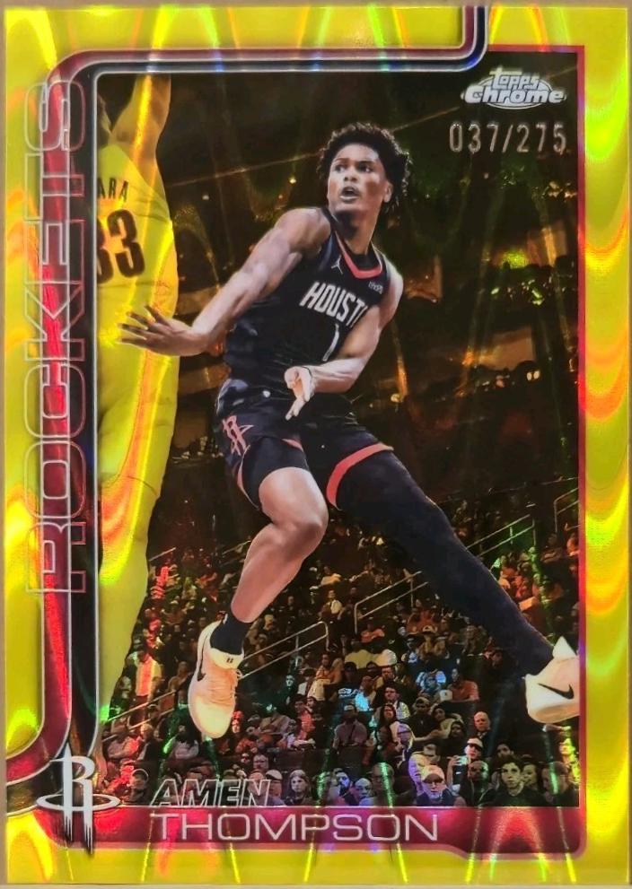 2025 Topps Chrome Update Amen Thompson [RayWave Yellow] #44 card