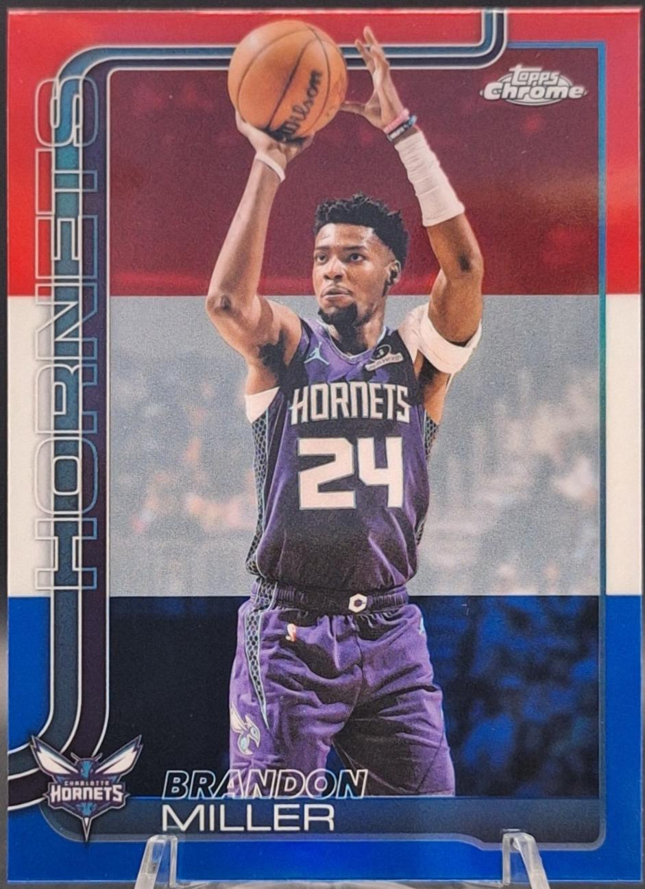 2025 Topps Chrome Update Brandon Miller [Red White Blue Refractor] #86 card
