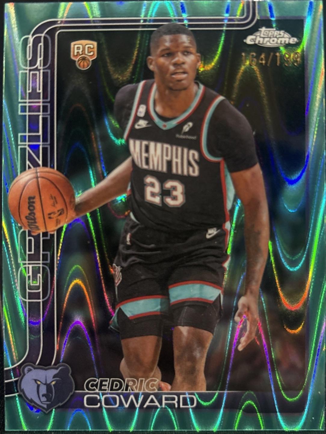 2025 Topps Chrome Update Cedric Coward [RayWave Aqua] #161 card