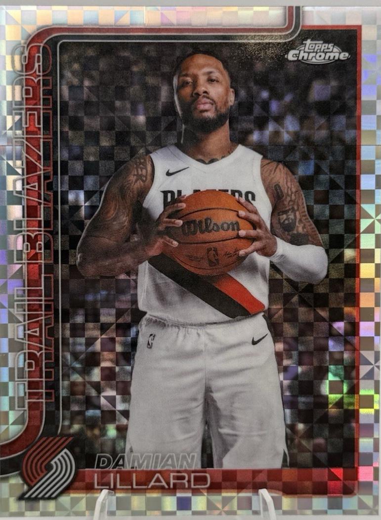 2025 Topps Chrome Update Damian Lillard [X-Fractor] #46 card