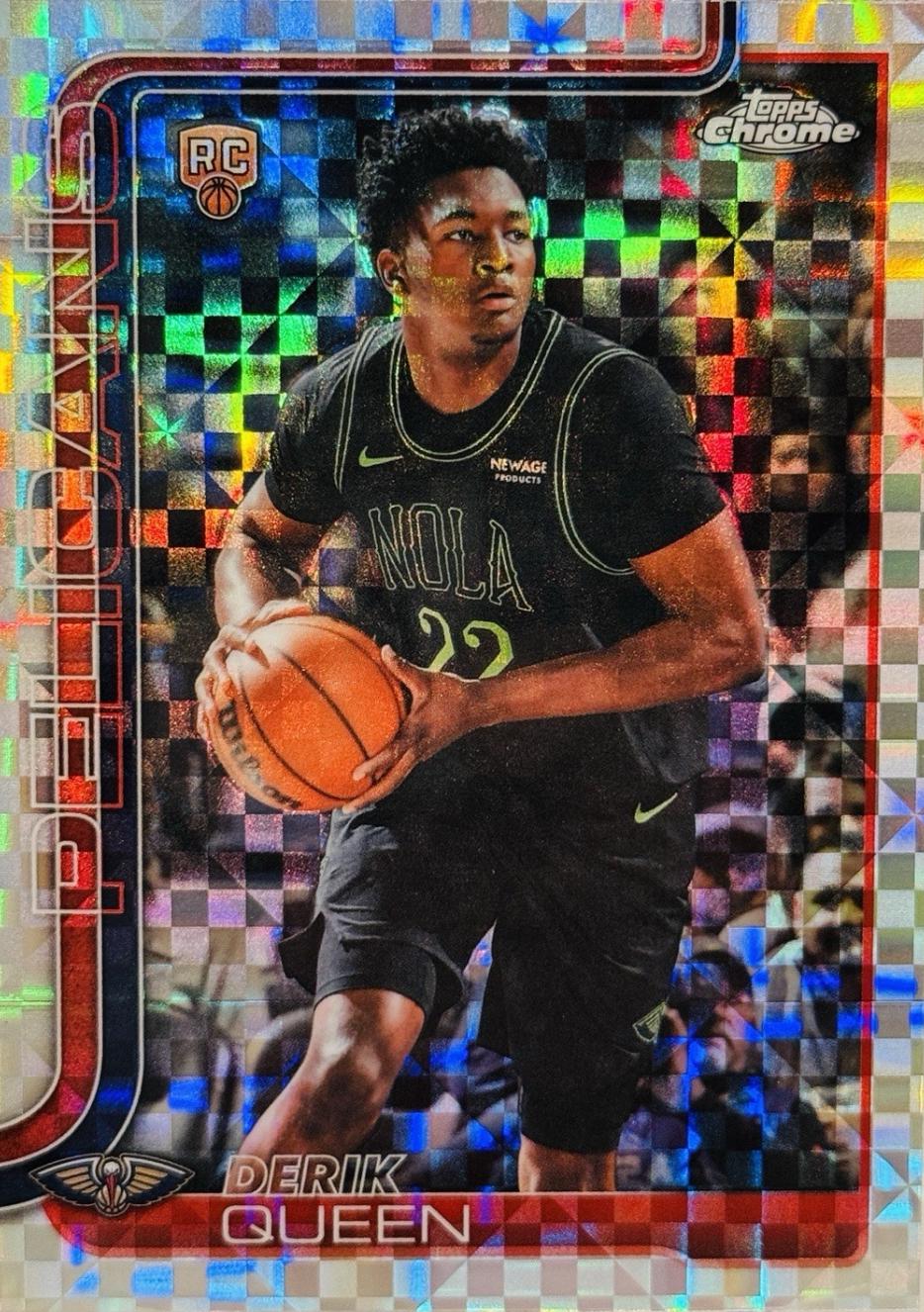 2025 Topps Chrome Update Derik Queen [X-Fractor] #163 card