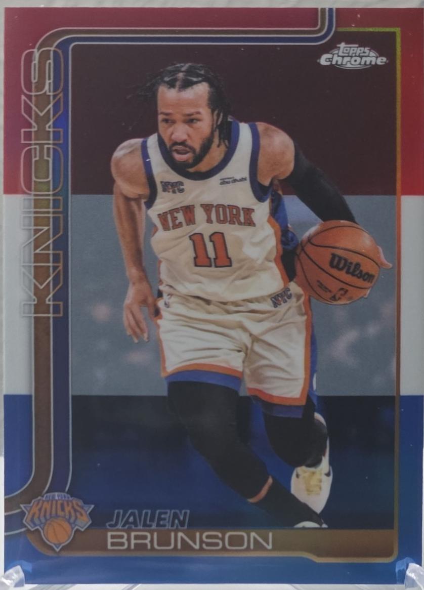 2025 Topps Chrome Update Jalen Brunson [Red White Blue Refractor] #20 card