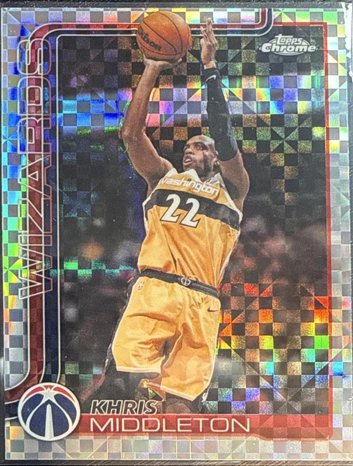 2025 Topps Chrome Update Khris Middleton [X-Fractor] #101 card