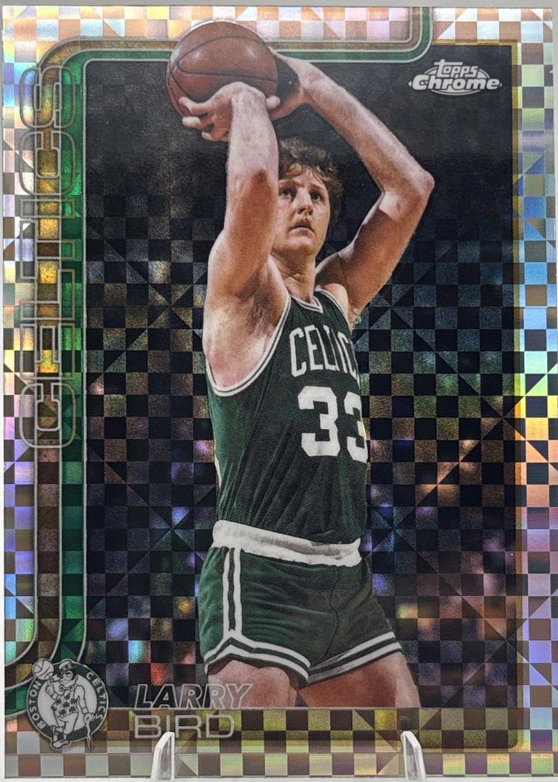 2025 Topps Chrome Update Larry Bird [X-Fractor] #143 card