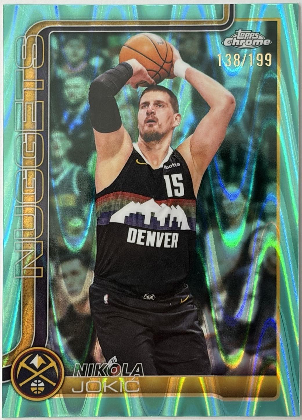 2025 Topps Chrome Update Nikola Jokic [RayWave Aqua] #12 card