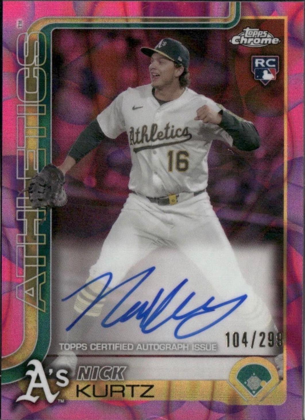 2025 Topps Chrome Update Rookie Lava Autograph Nick Kurtz [Magenta Purple] #RA-KU card