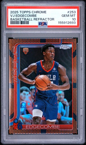 2025 Topps Chrome VJ Edgecombe [Basketball Refractor] #253 card