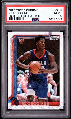 2025 Topps Chrome VJ Edgecombe [Skylight Refractor] #253 card