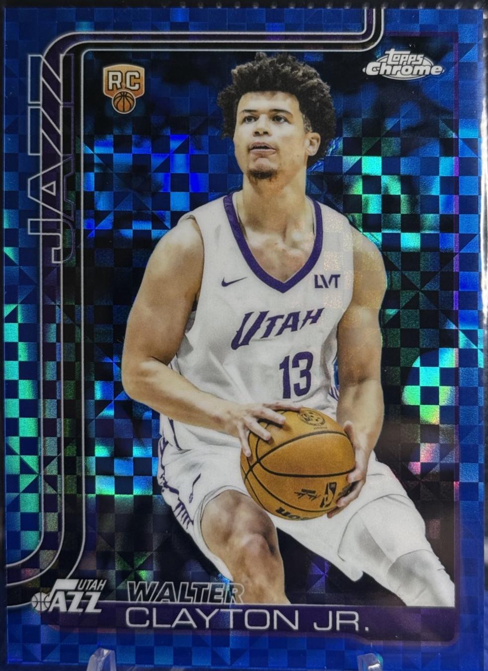 2025 Topps Chrome Walter Clayton Jr. [Blue X-Fractor] #268 card