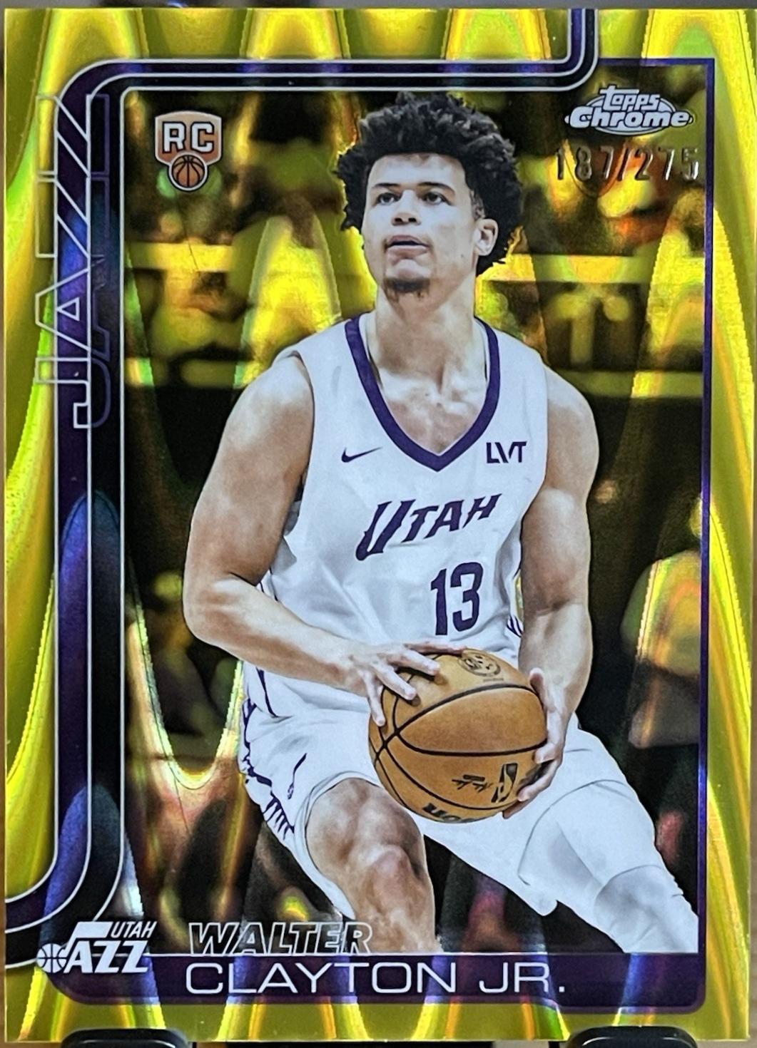 2025 Topps Chrome Walter Clayton Jr. [Yellow Refractor] #268 card