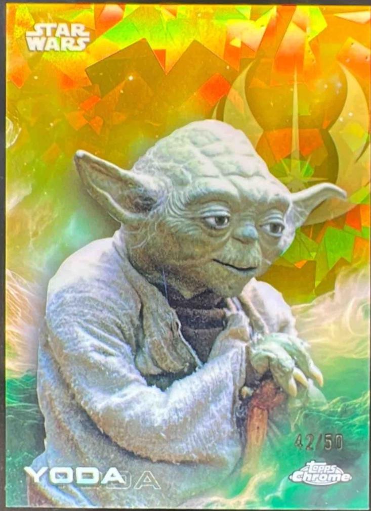 2025 Topps Chrome Yoda [Gold Sapphire] #197 card