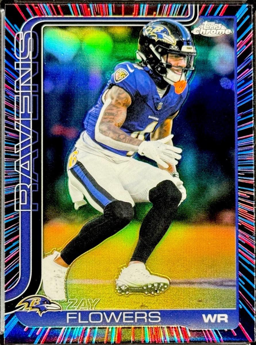 2025 Topps Chrome Zay Flowers [Neon Pulse Refractor] #22 card