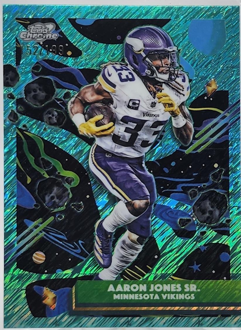 2025 Topps Cosmic Chrome Aaron Jones Sr. [Aqua Equinox Refractor] #64 card