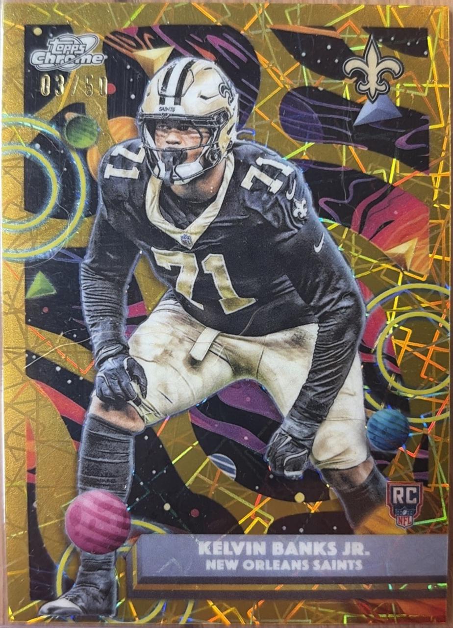2025 Topps Cosmic Chrome Kelvin Banks Jr. [Gold Interstellar Refractor] #170 card