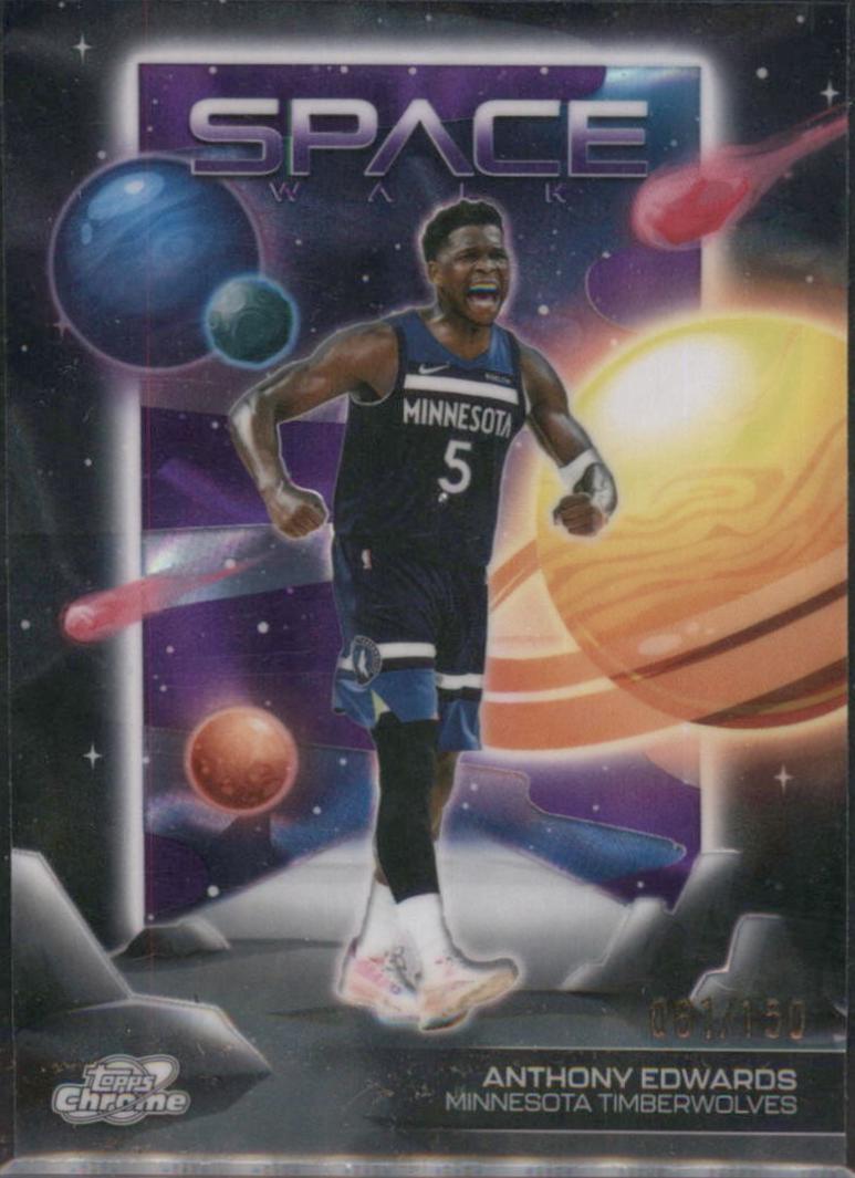 2025 Topps Cosmic Chrome Space Walk Anthony Edwards [Purple Nebula Refractor] #SW-5 card