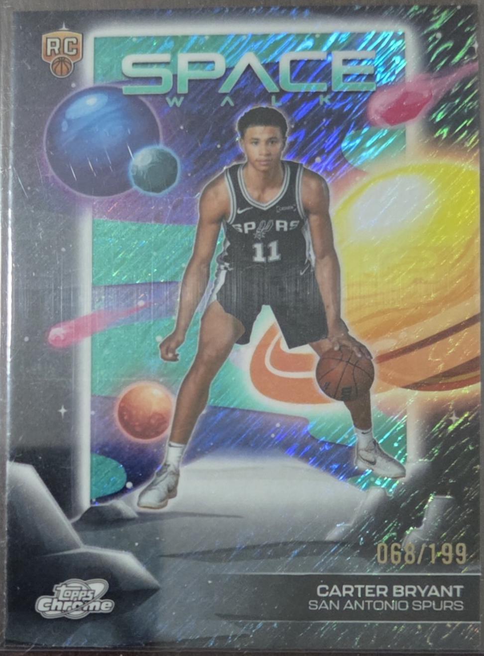 2025 Topps Cosmic Chrome Space Walk Carter Bryant [Green Space Dust Refractor] #SW-9 card