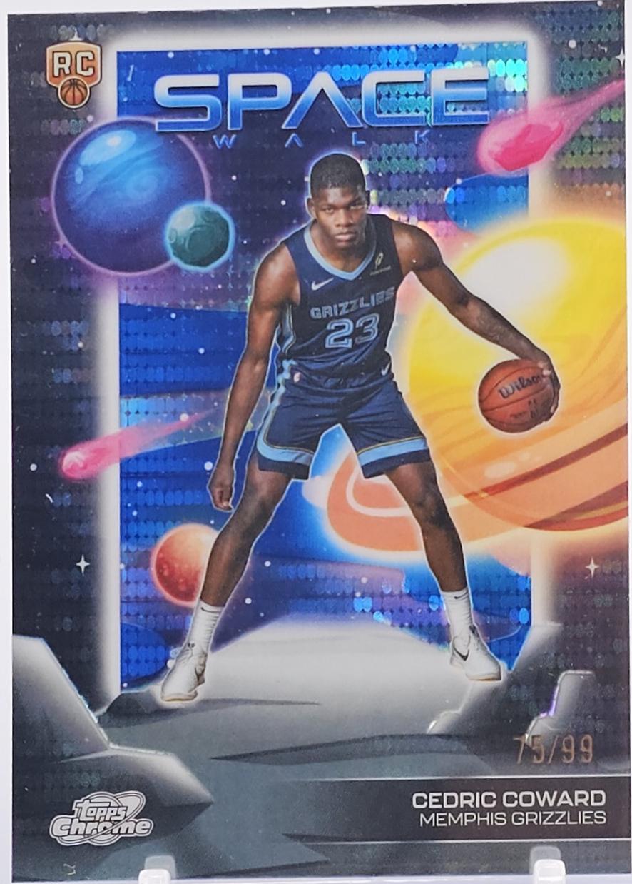 2025 Topps Cosmic Chrome Space Walk Cedric Coward [Blue Moon Refractor] #SW-13 card