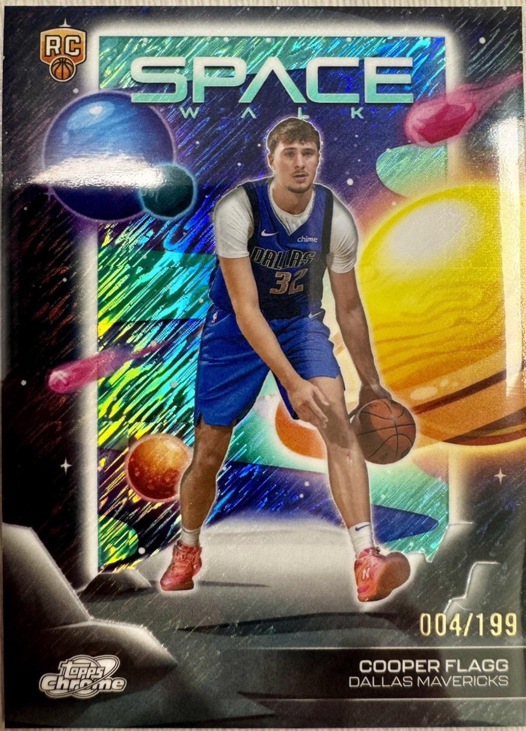 2025 Topps Cosmic Chrome Space Walk Cooper Flagg [Aqua Equinox Refractor] #SW-6 card