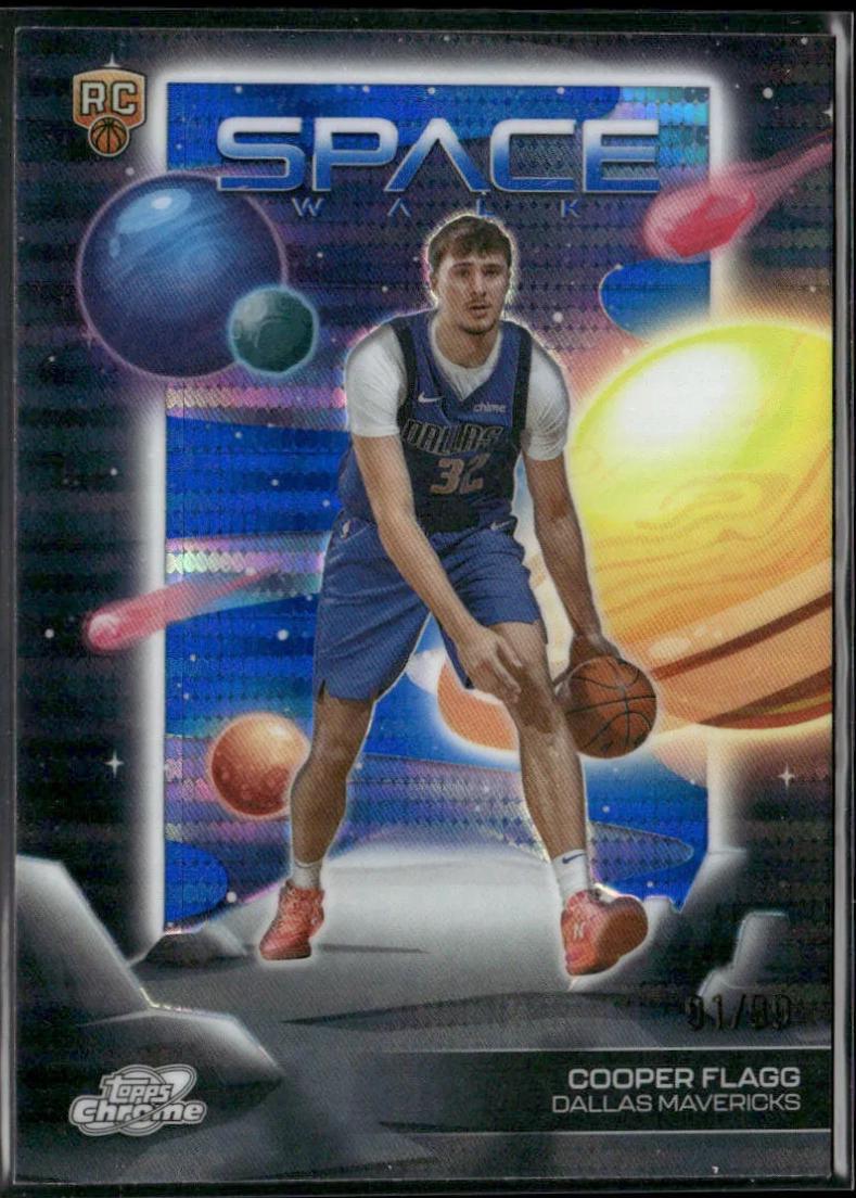 2025 Topps Cosmic Chrome Space Walk Cooper Flagg [Blue Moon Refractor] #SW-6 card