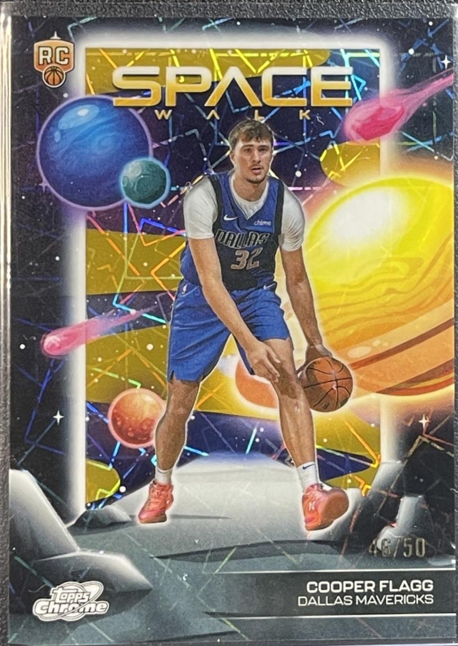 2025 Topps Cosmic Chrome Space Walk Cooper Flagg [Gold Interstellar Refractor] #SW-6 card