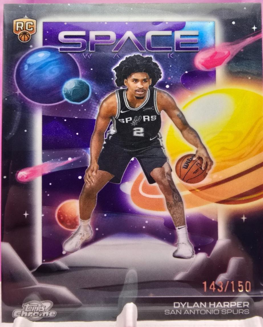 2025 Topps Cosmic Chrome Space Walk Dylan Harper [Purple Nebula Refractor] #SW-7 card