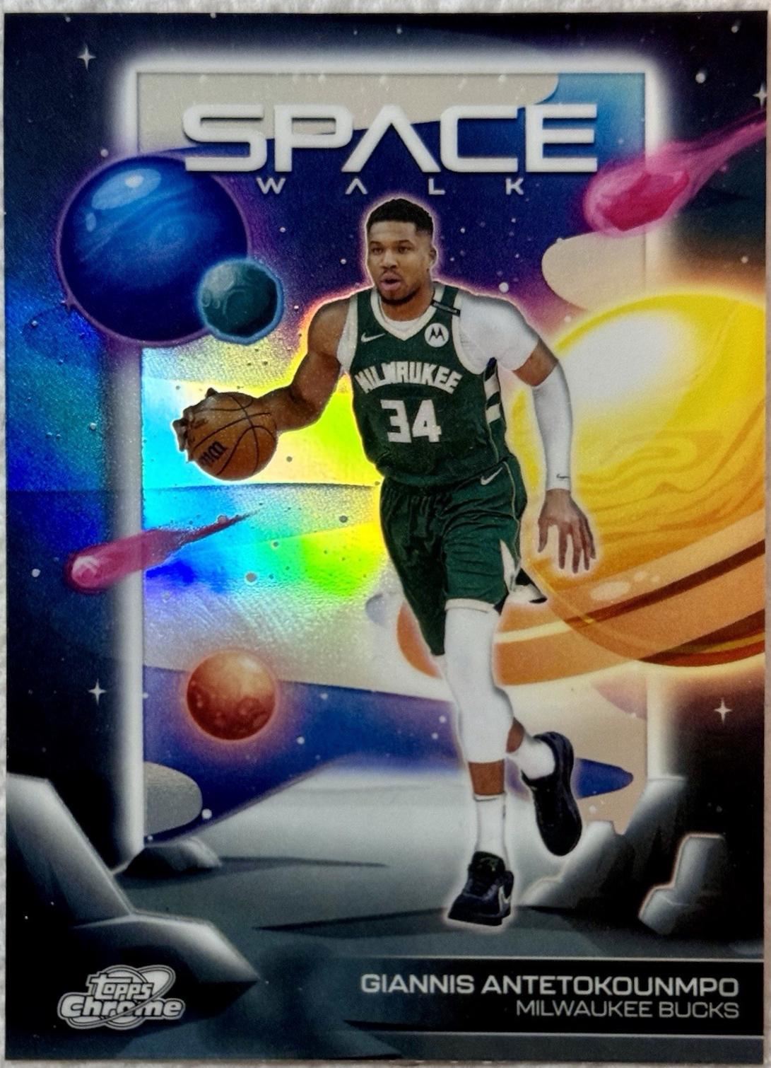 2025 Topps Cosmic Chrome Space Walk Giannis Antetokounmpo [Refractor] #SW-2 card