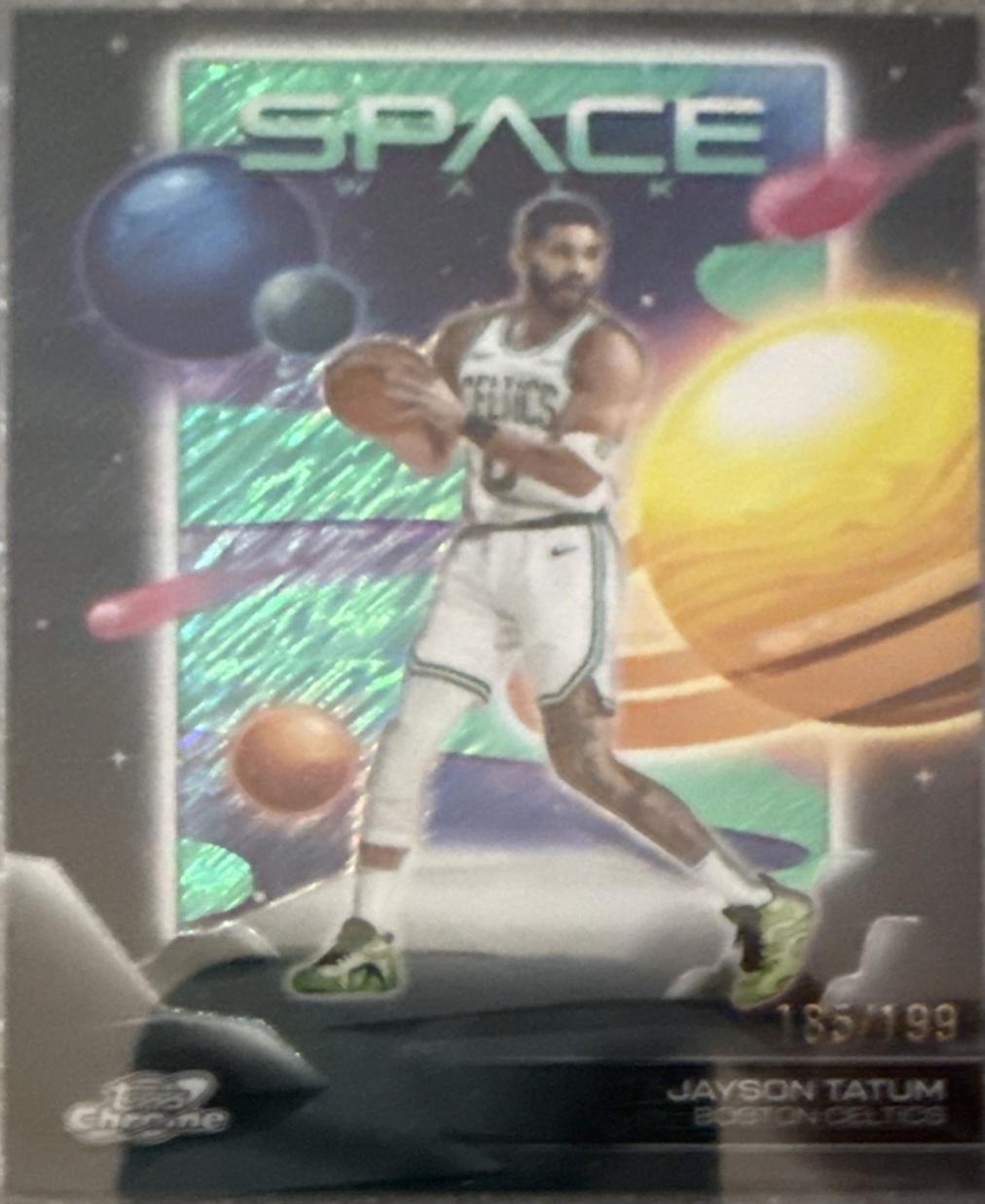 2025 Topps Cosmic Chrome Space Walk Jayson Tatum [Aqua Equinox Refractor] #SW-4 card