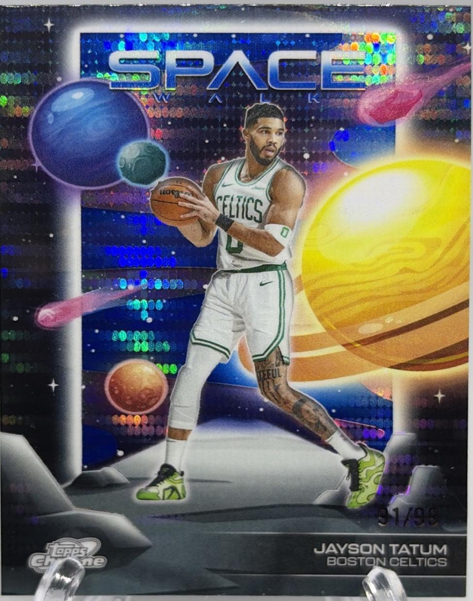 2025 Topps Cosmic Chrome Space Walk Jayson Tatum [Blue Moon Refractor] #SW-4 card