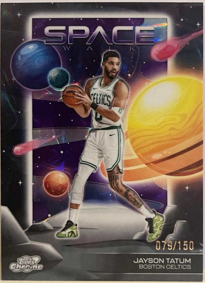 2025 Topps Cosmic Chrome Space Walk Jayson Tatum [Purple Nebula Refractor] #SW-4 card
