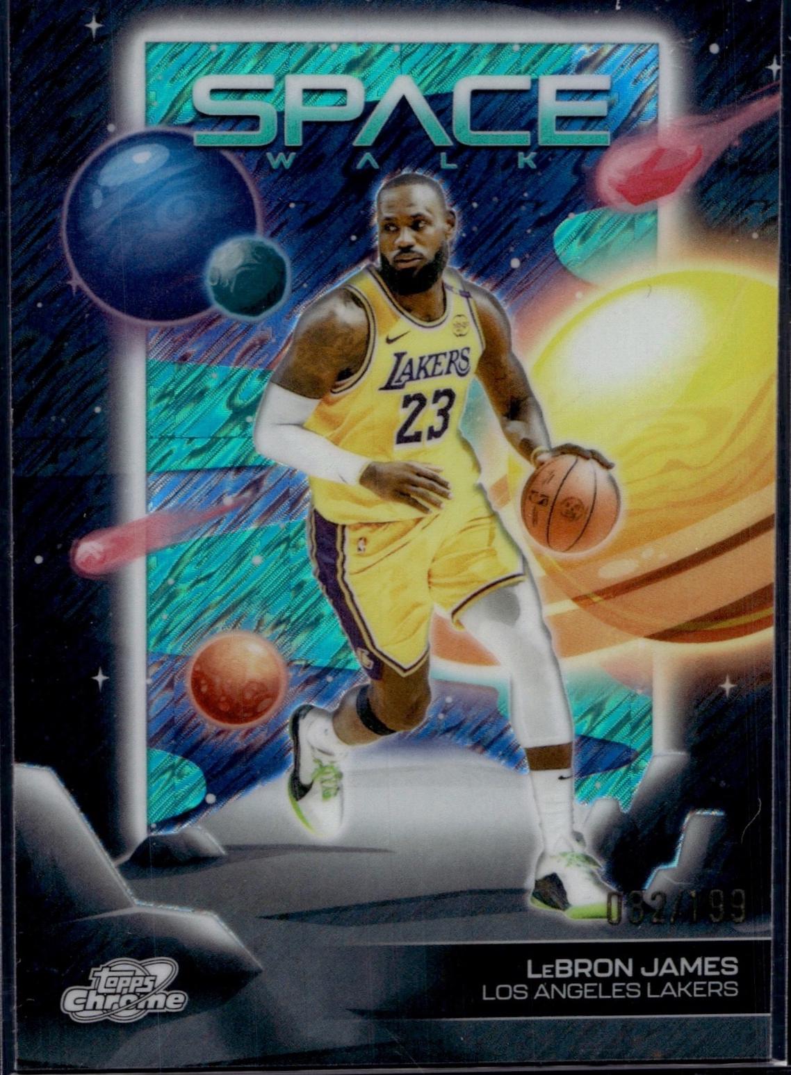 2025 Topps Cosmic Chrome Space Walk LeBron James [Aqua Equinox Refractor] #SW-1 card
