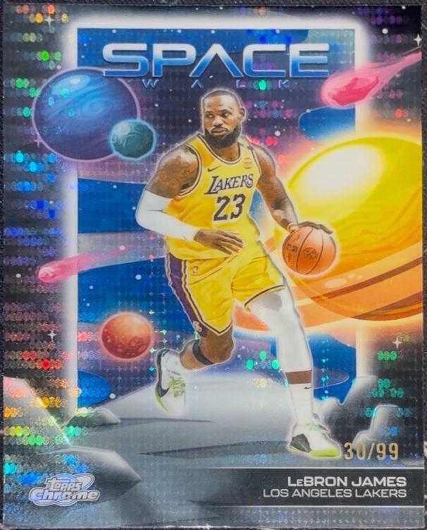 2025 Topps Cosmic Chrome Space Walk LeBron James [Blue Moon Refractor] #SW-1 card