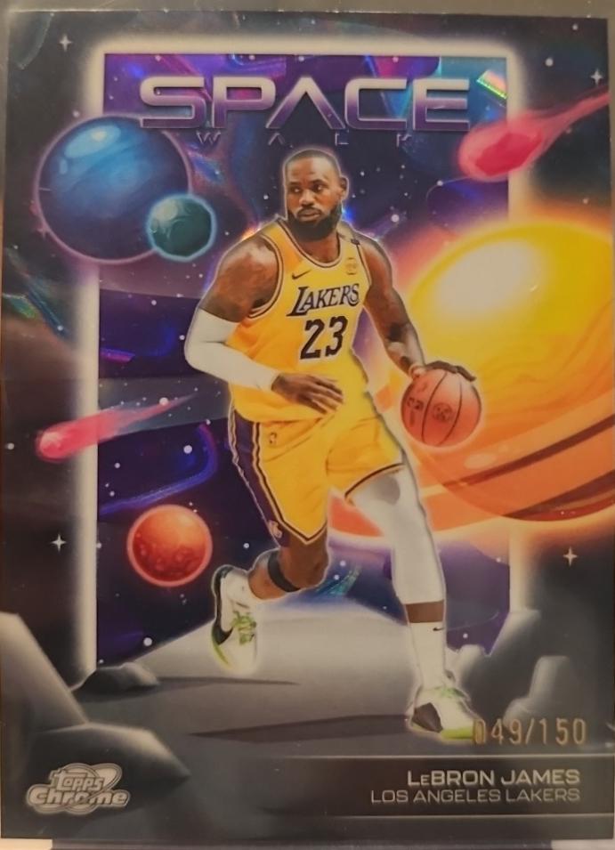 2025 Topps Cosmic Chrome Space Walk LeBron James [Purple Nebula Refractor] #SW-1 card