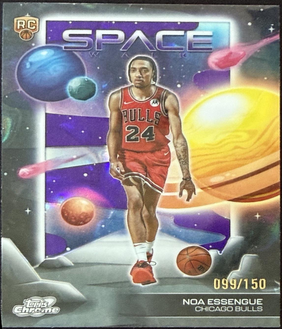 2025 Topps Cosmic Chrome Space Walk Noa Essengue [Purple Nebula Refractor] #SW-15 card